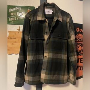 NN07 Wilas Wool Overshirt - Brown Check - Size M, NWOT